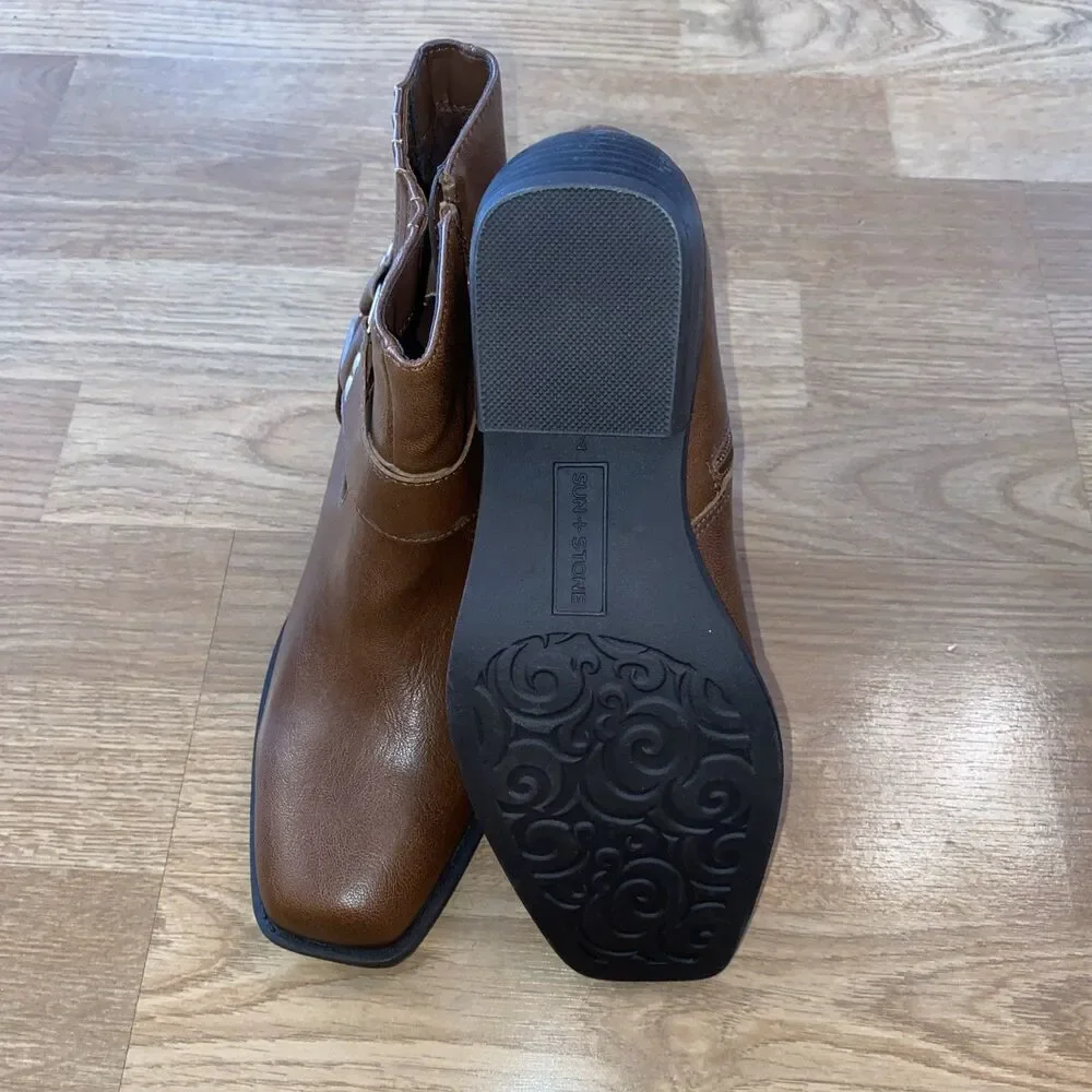 Sun + Stone Women's Brown Westinn Booties Shoes Size 7M NWOB - Picture 6 of 8